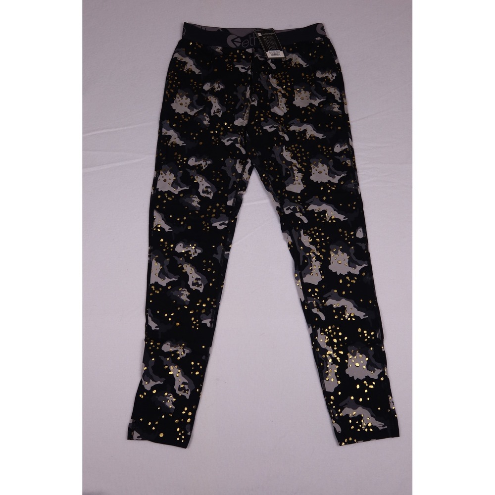 Ethika Girls Camo Gold Foil Polka Dot Leggings WLLP1214-AST-M Medium Black Grey